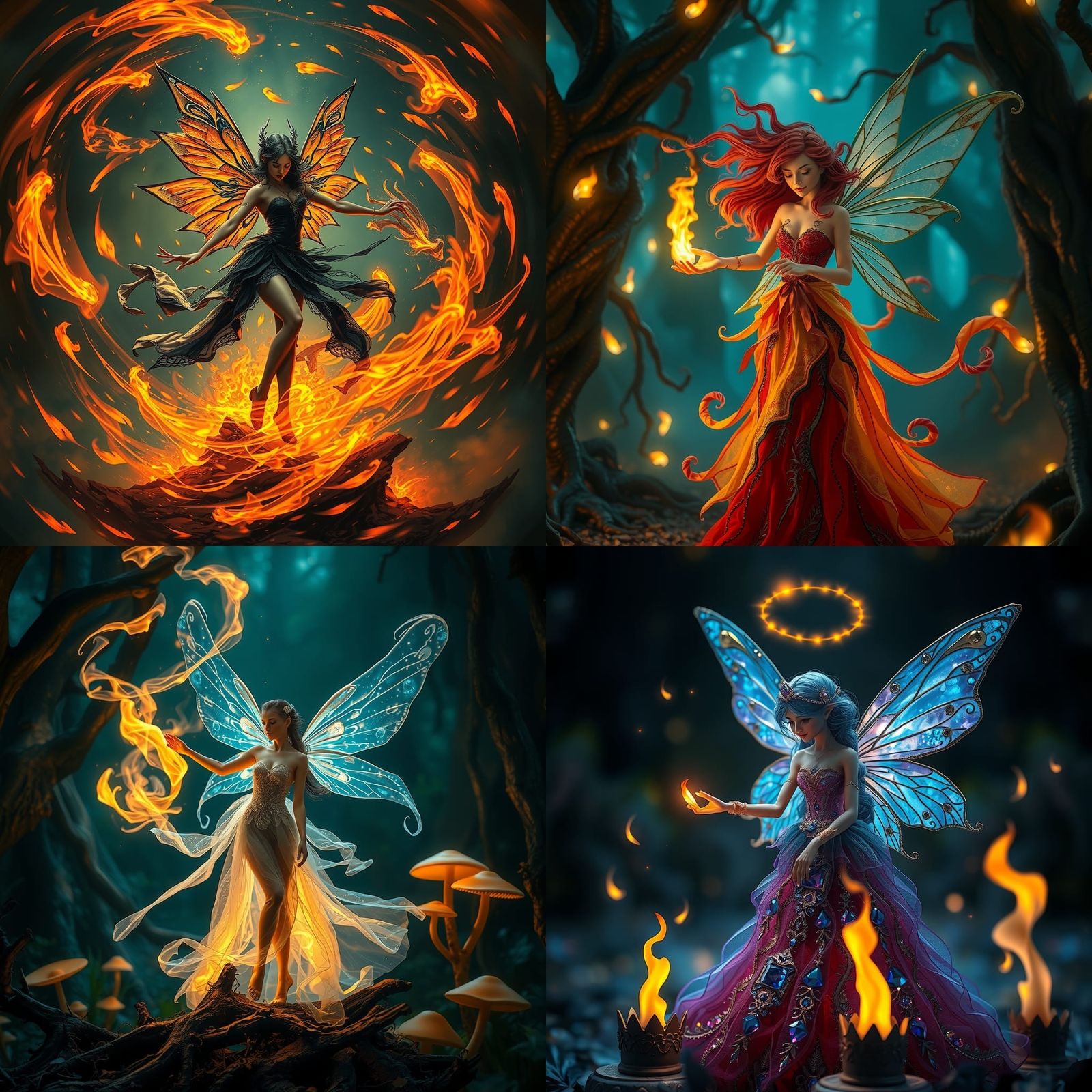 fairy plays with fire