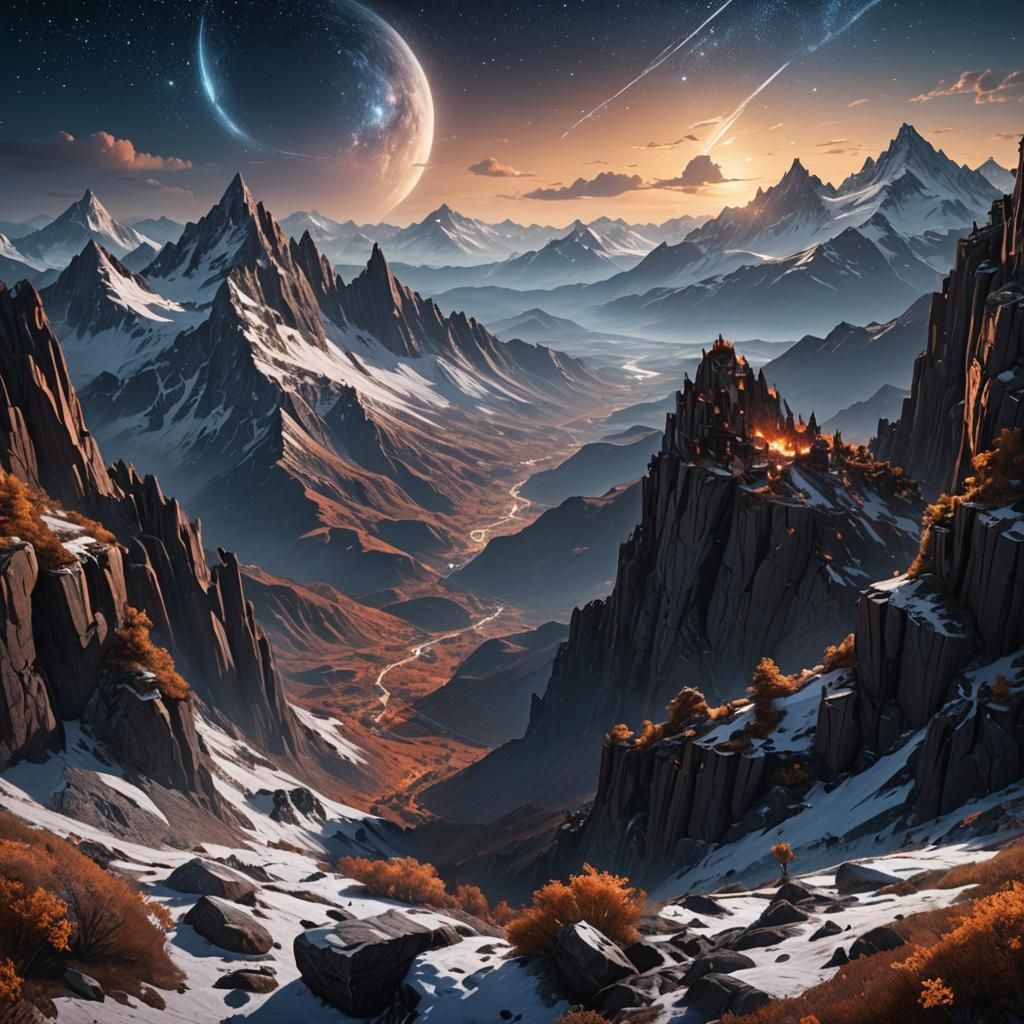 The North Star over the mountains
