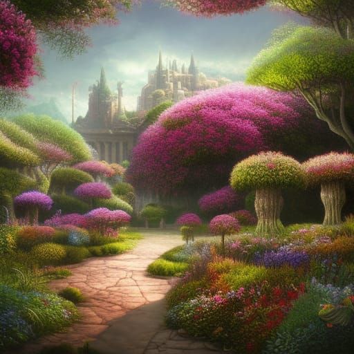 Beautiful garden - AI Generated Artwork - NightCafe Creator