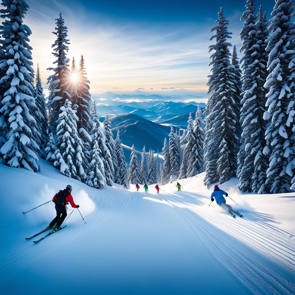 sandpoint idaho skiing AI Generated Artwork NightCafe Creator