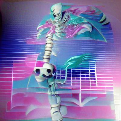 vaporwave skeleton
