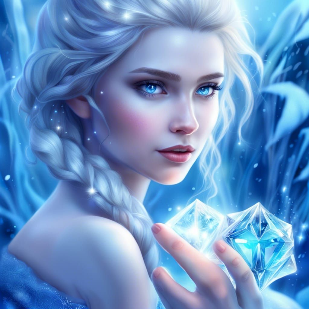 Blue, skin, diamonds, fairy, ice, Elsa, snow, water, mountains, blue ...