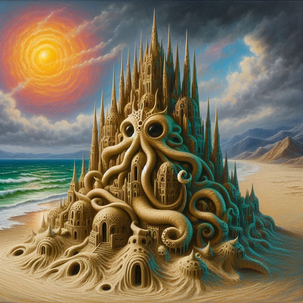 HR Giger-inspired sandcastle