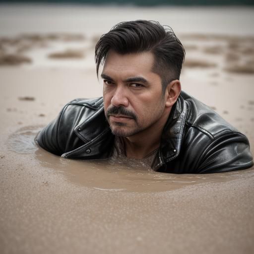 Hot Leather Daddy sinking in Quicksand.