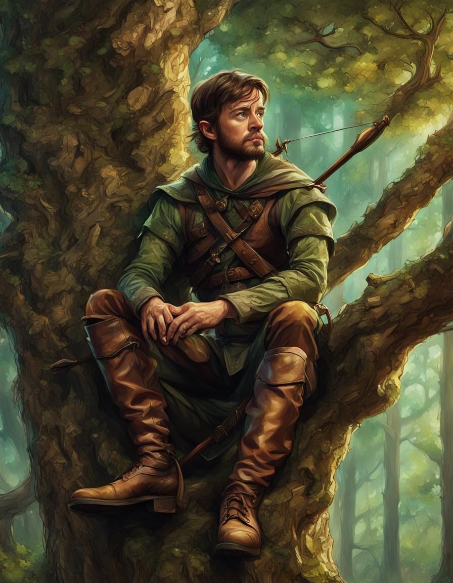 Robin Hood Sitting in a Tree - AI Generated Artwork - NightCafe Creator