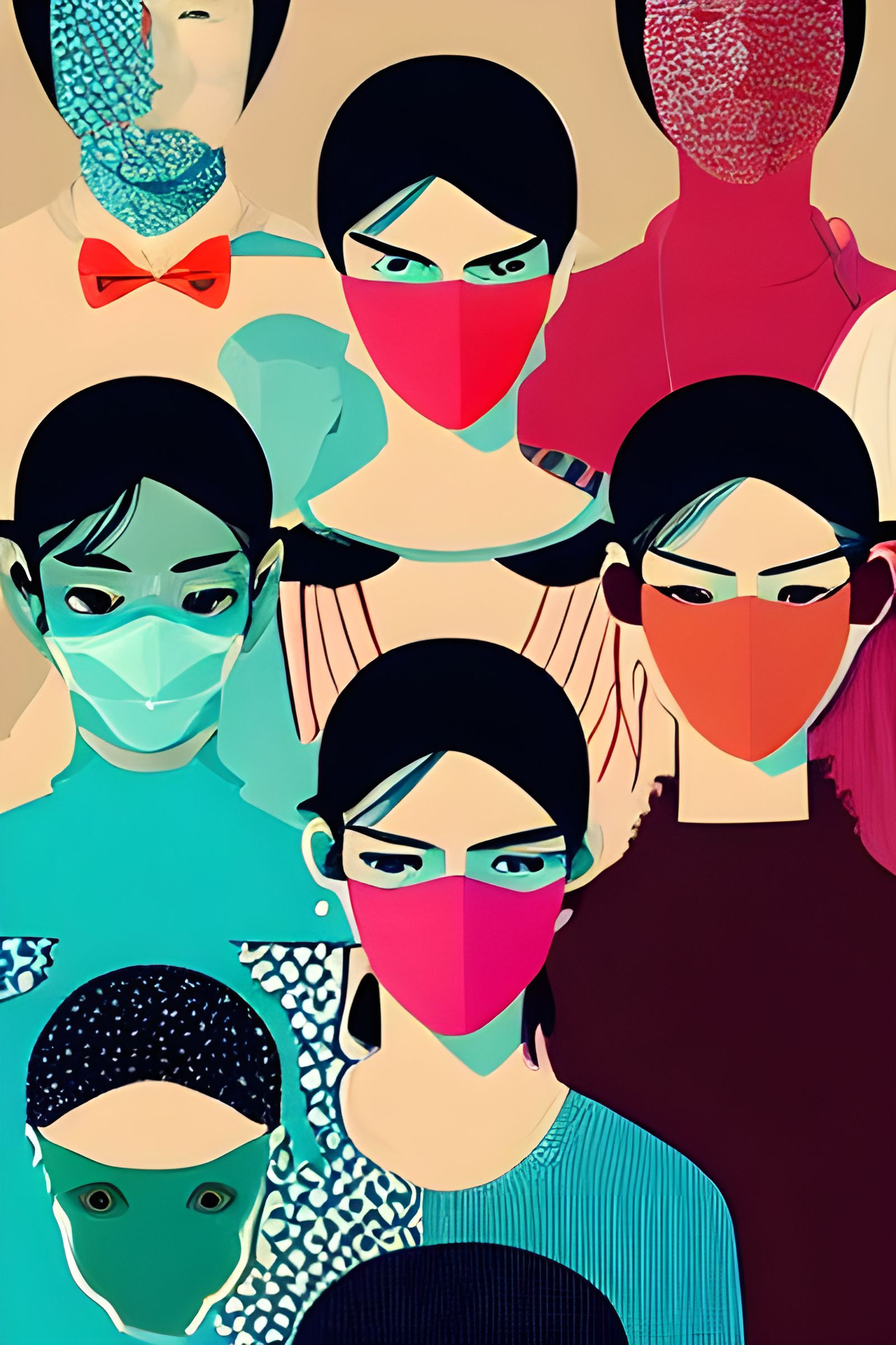 Masquerade Mask Fashion Collage 07 @Society6 @Zazzle