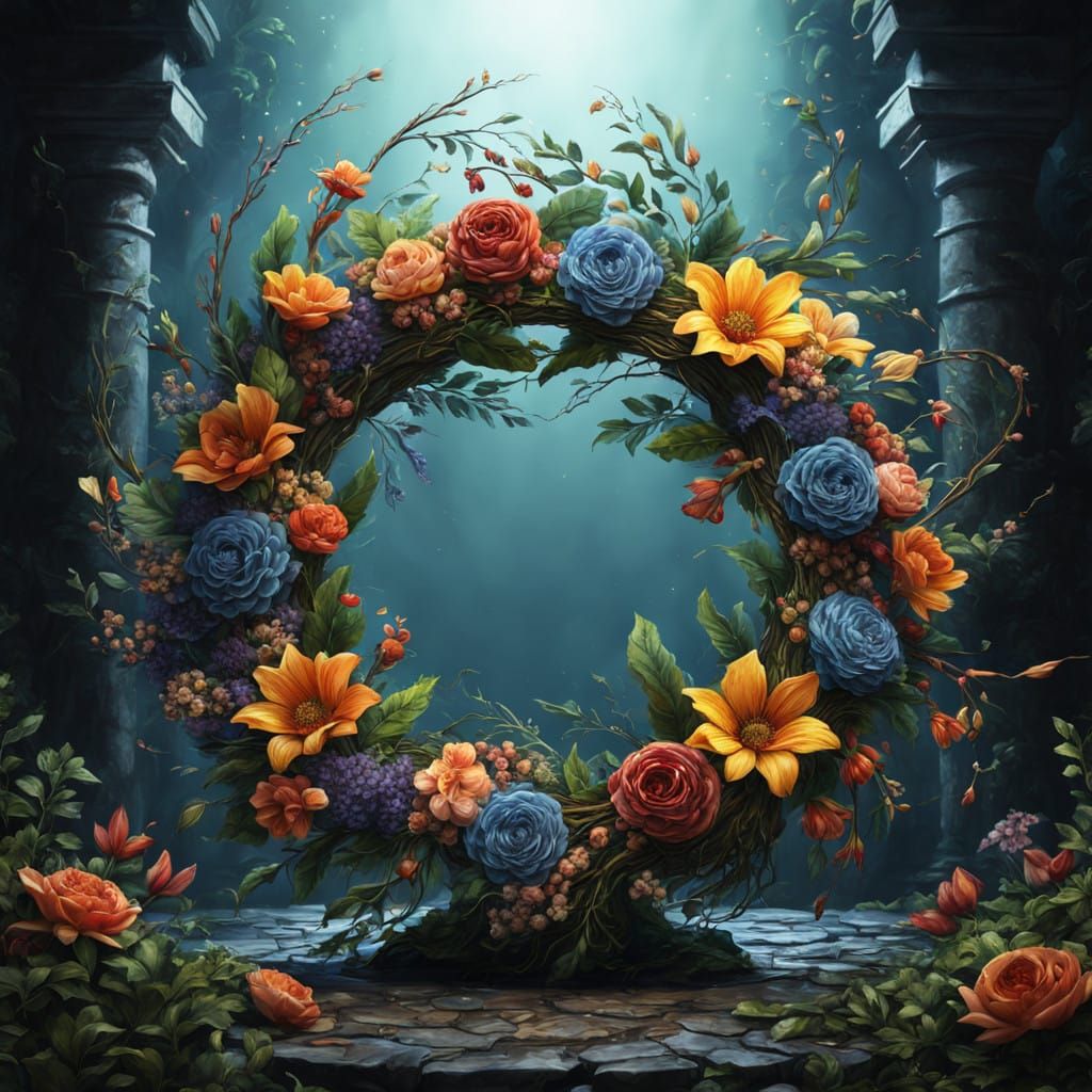 Beautiful floral wreath as a centerpiece   by @Fritholf