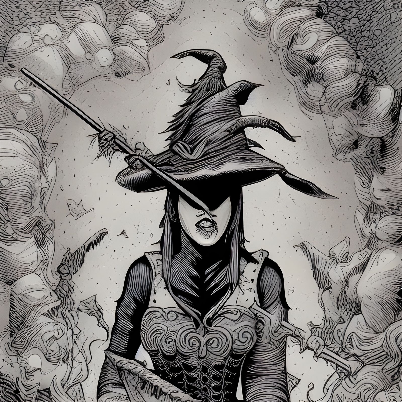 Needlepoint Witch