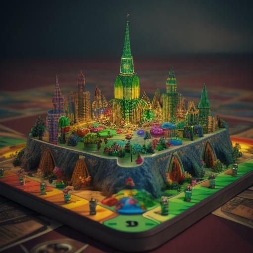 The candy land board game with 3D images.