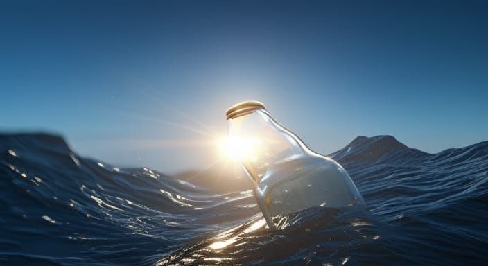 Bright light shining out of the glass bottle hyperdetailed, intricately ...