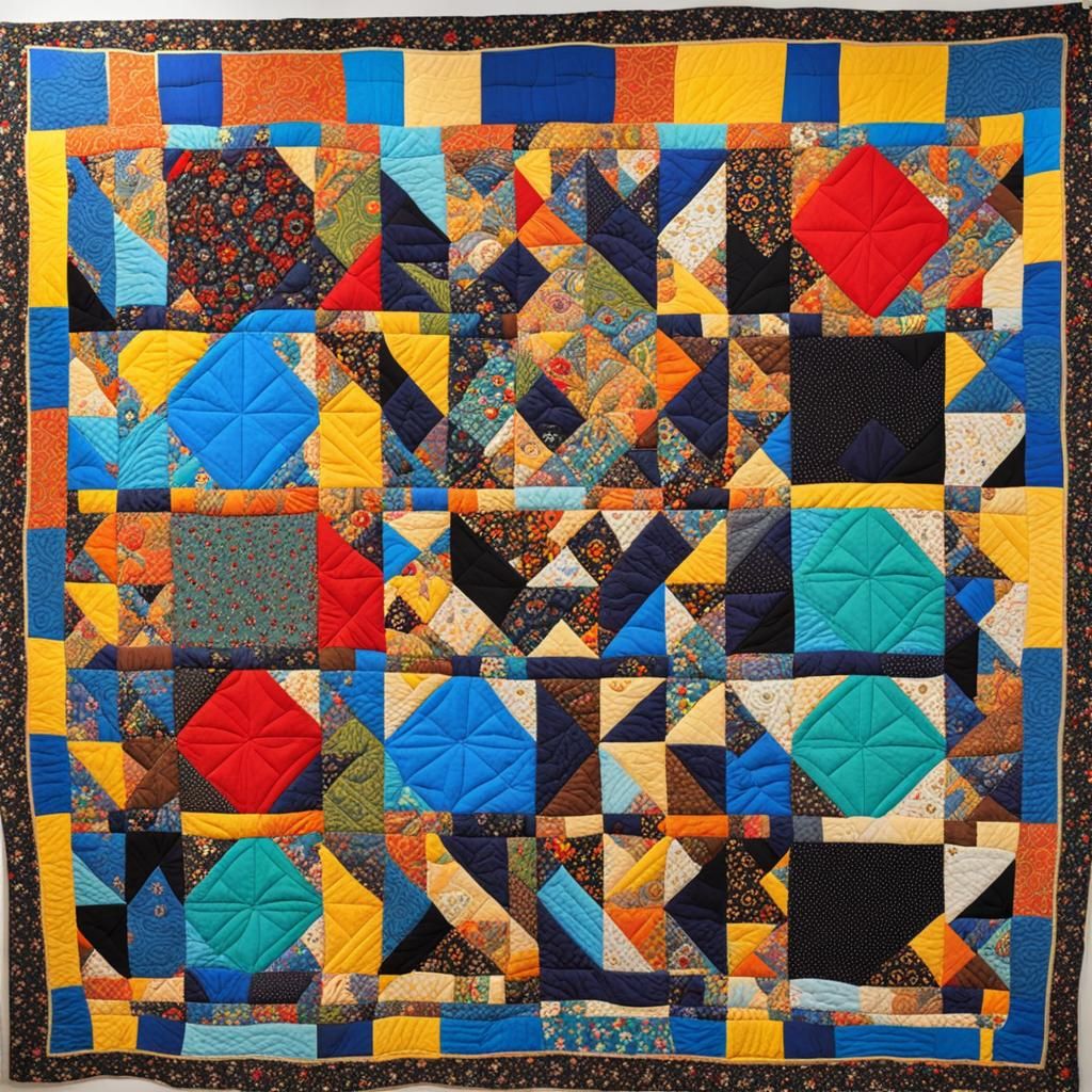 a quilt in the style of Bisa Butler.