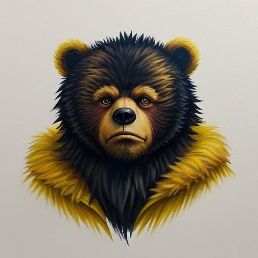 yellow fur grumpy bear not humanlike