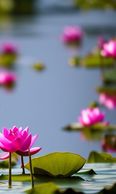 beautiful lotus flowers blooming