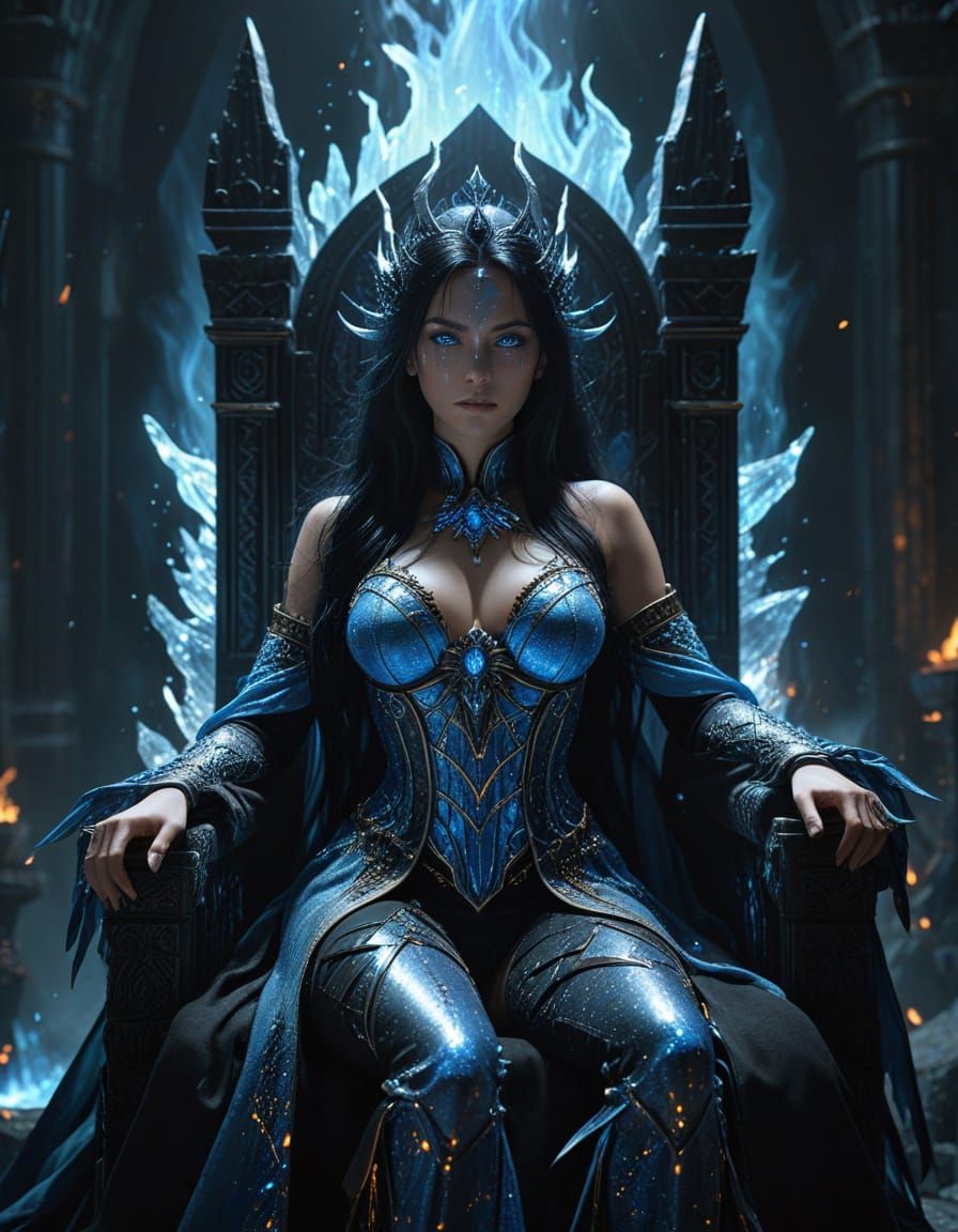 Hel on Obsidian Throne: Dark Fantasy Anime