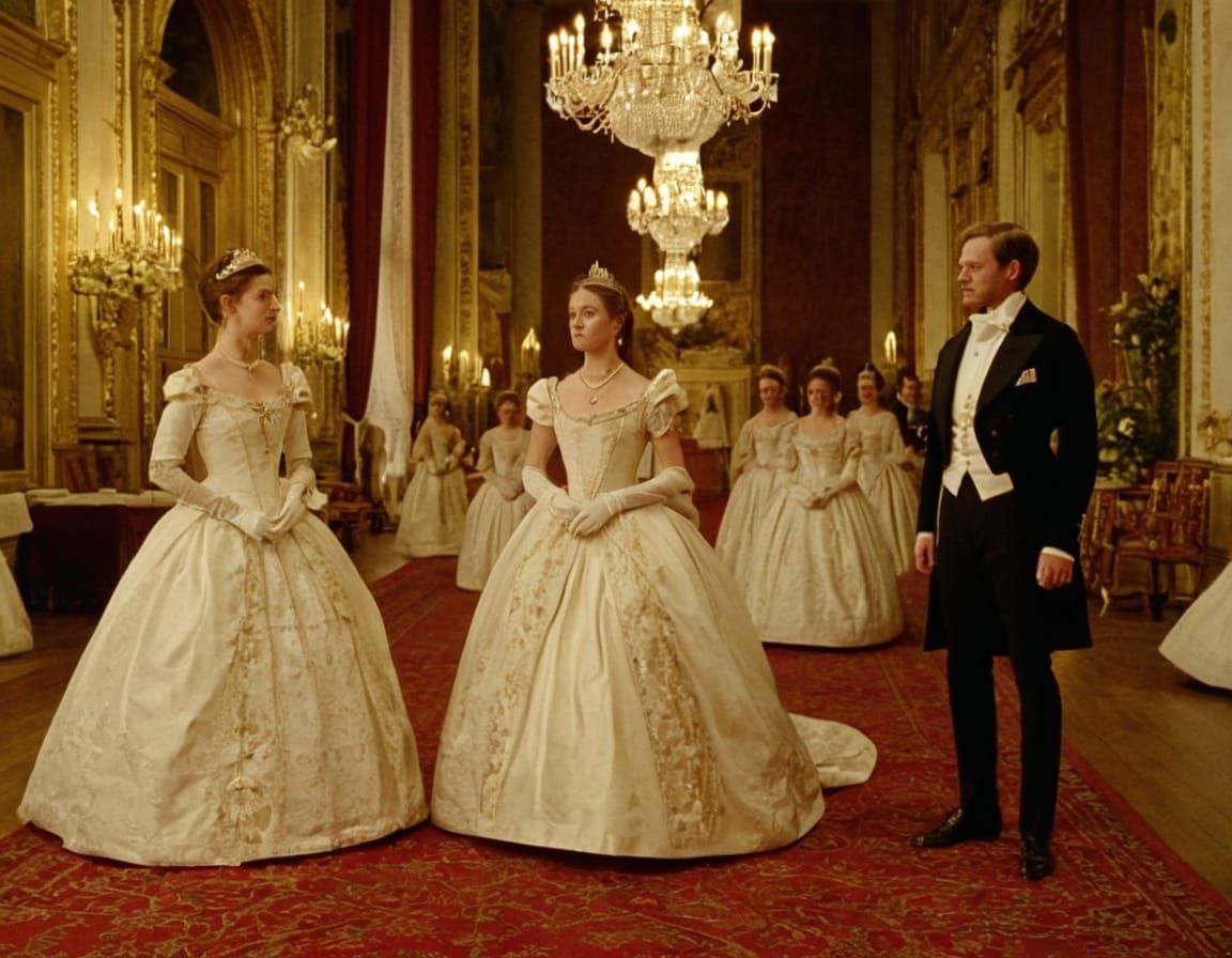 Debutantes awaiting to be presented to King Edward VII and Queen Alexandra in 1902