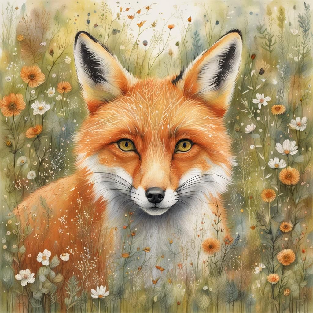 fox  in a meadow  by @Mapont