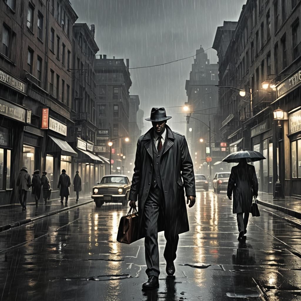 In a crime noir novel, a jaded detective investigates a seri...