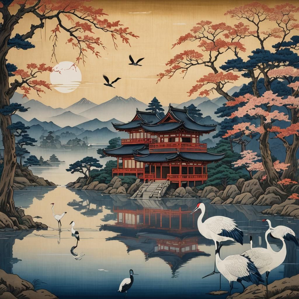 Ukiyo-e Temple  by @JokeStirrer