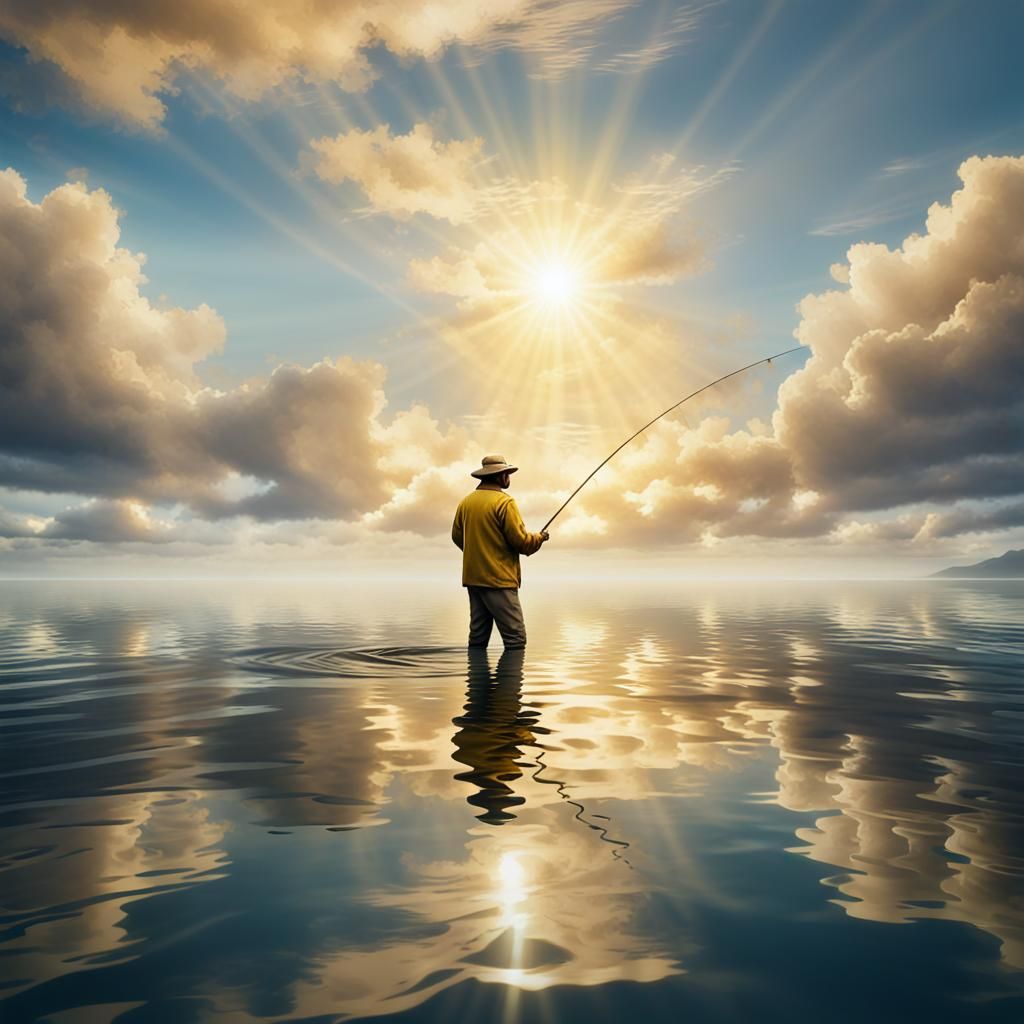 Fisherman reflection  by @Lefteris Michael