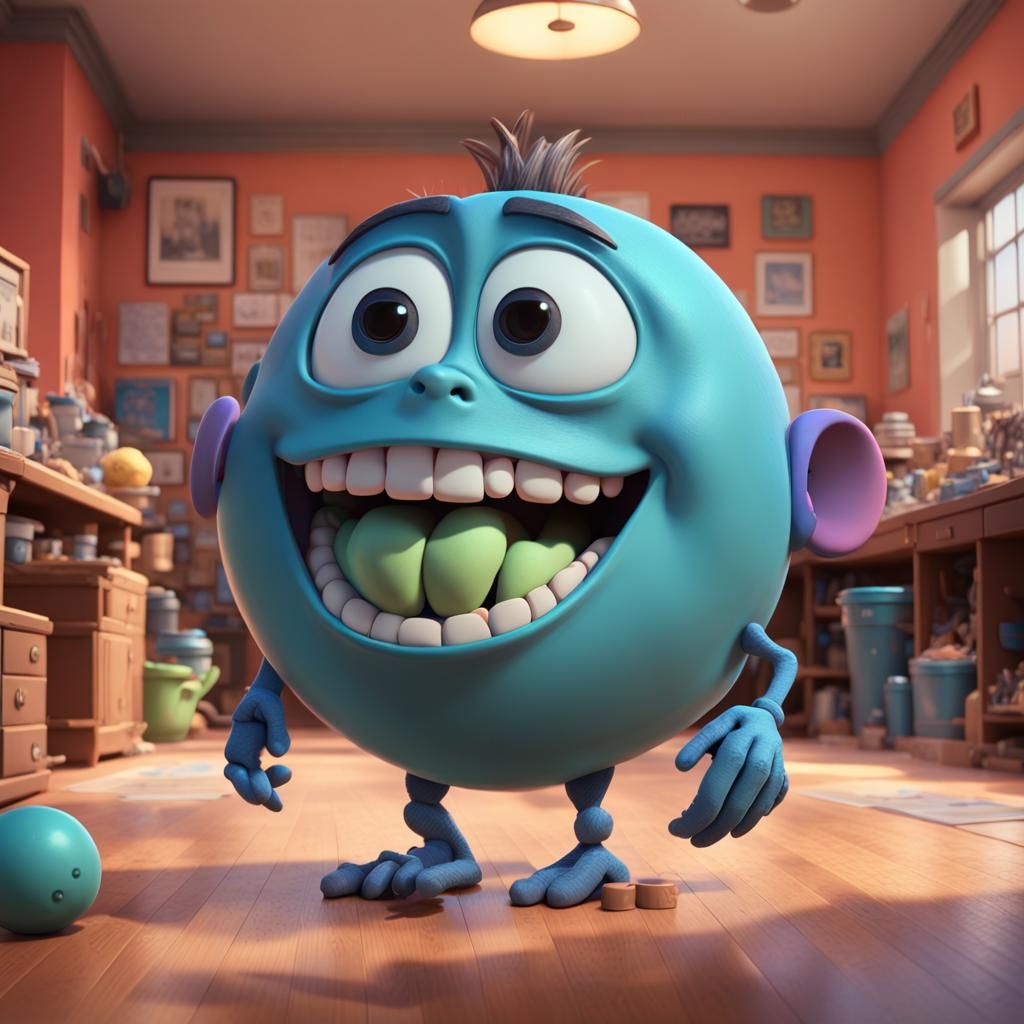 Child Playing Ball: Pixar-Style 3D Digital Art