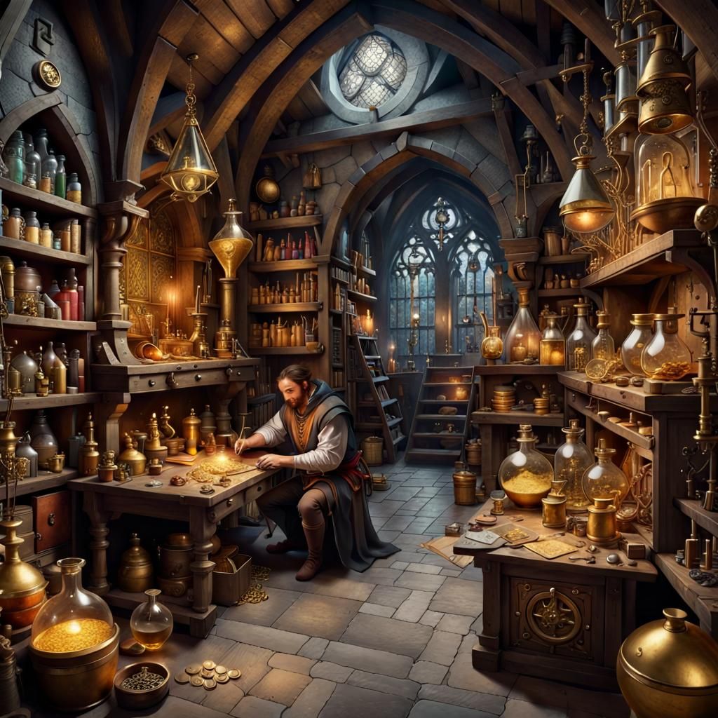 A Medieval Alchemist Lair  by @Chickadee