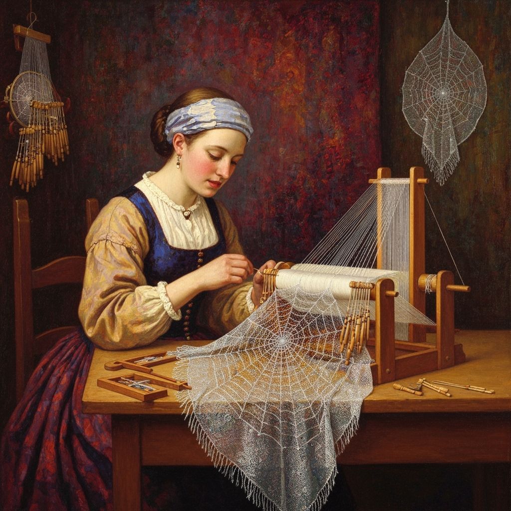 An artisan spiderweb shawl.  by @Sandy