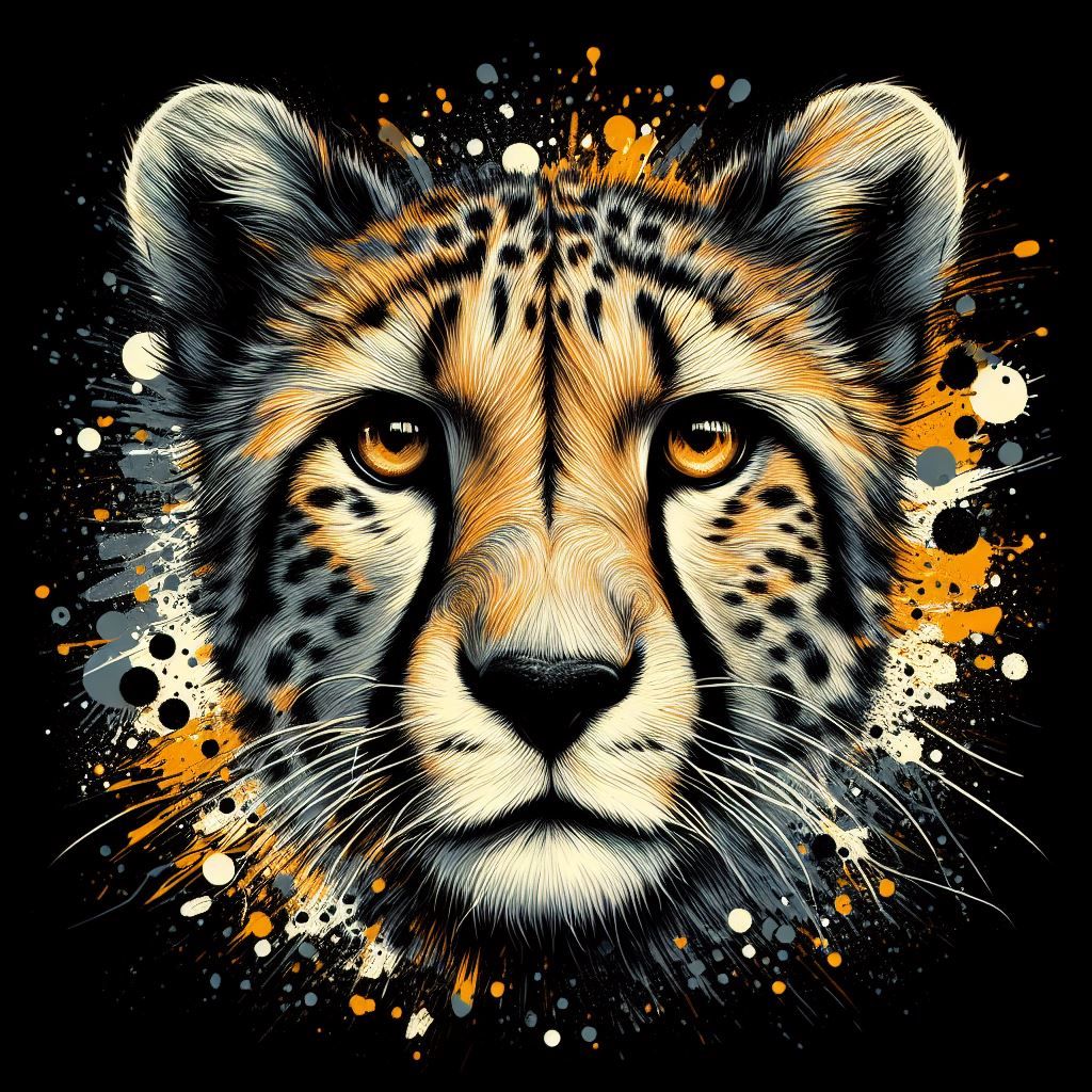 Cheetah Splash Art Portrait