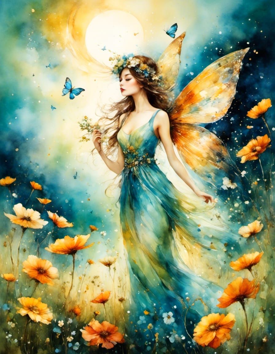 Fairy and flowers - AI Generated Artwork - NightCafe Creator