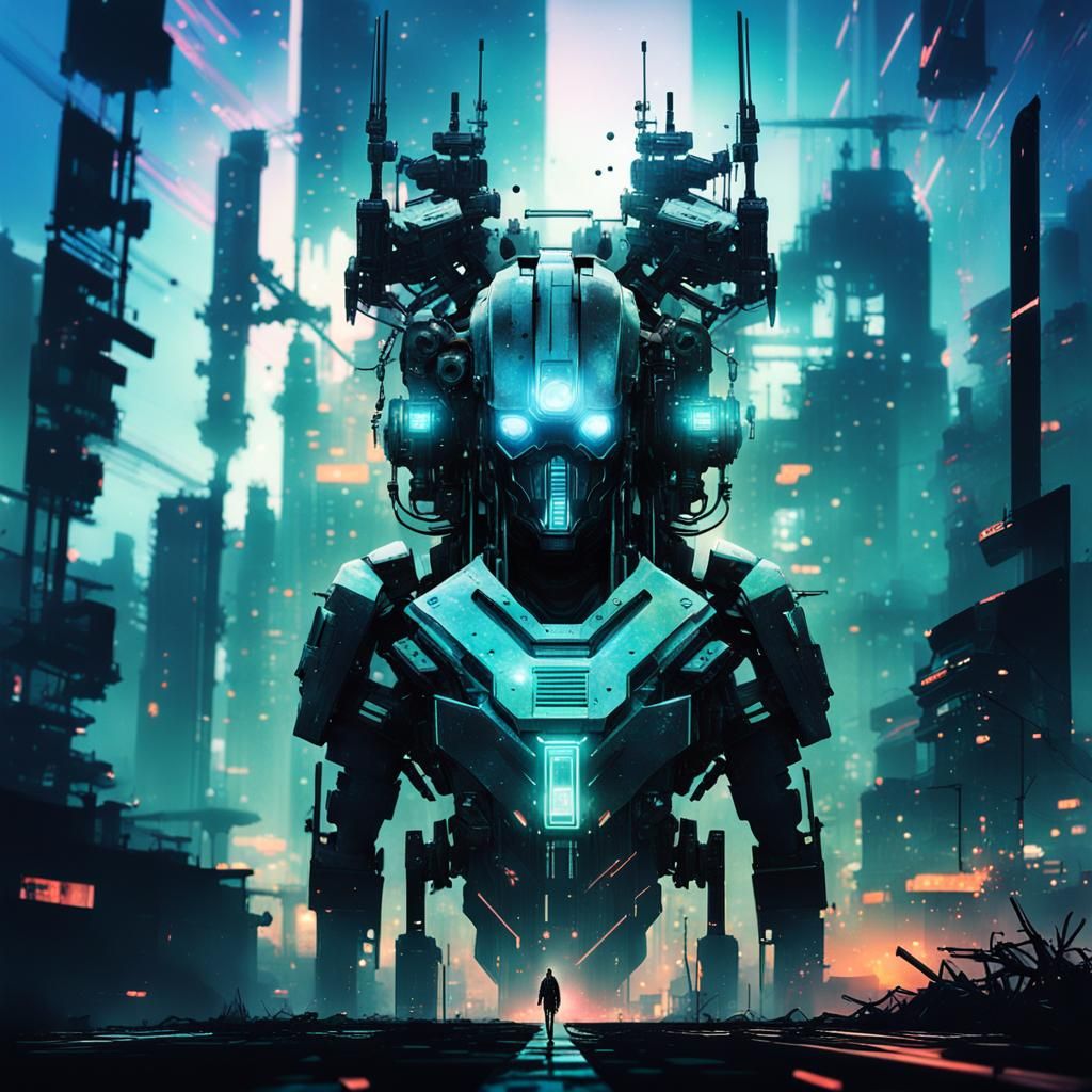 Cyber Sentinel - AI Generated Artwork - NightCafe Creator