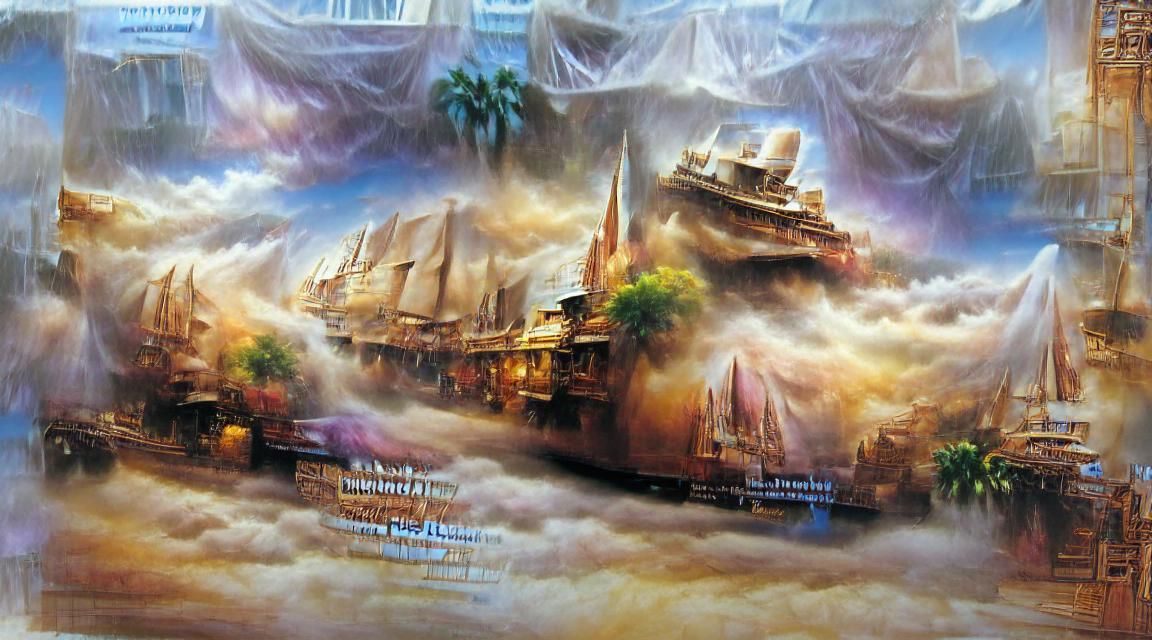 Great ship city in the sky
