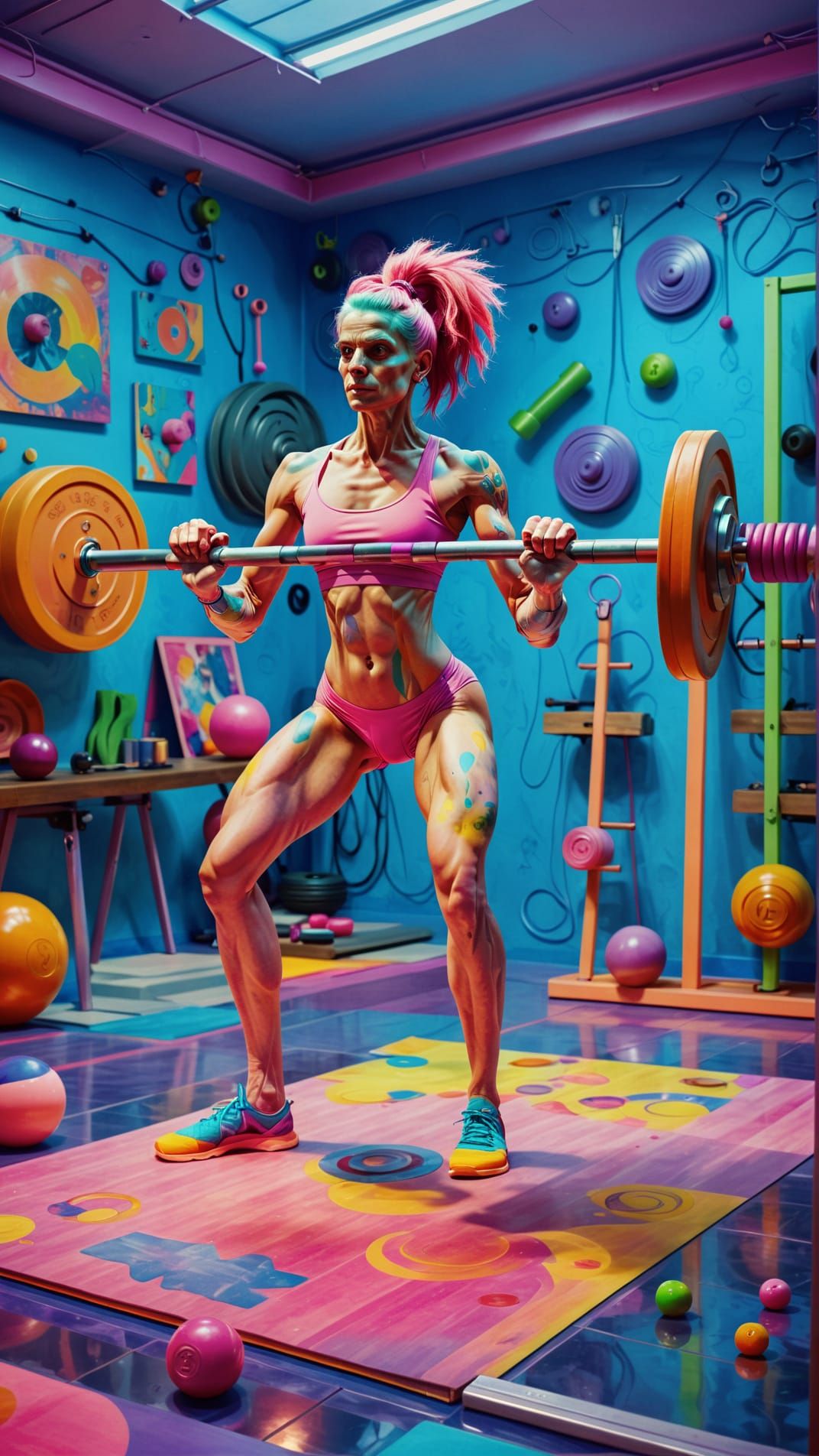 Neon-Lit Workout in 3000