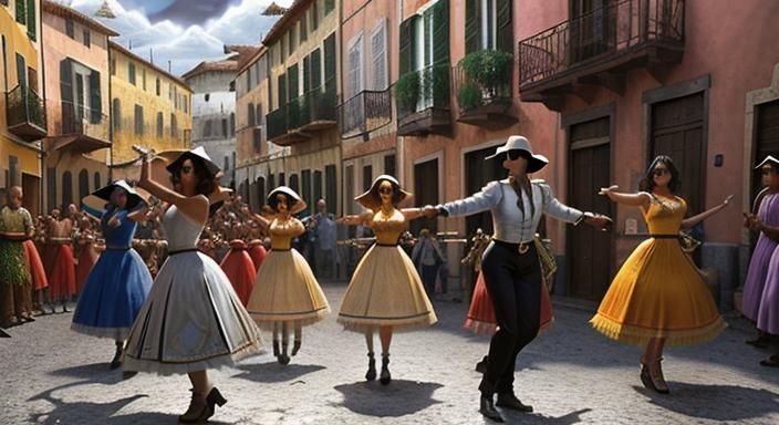 (Danse Kalinda Ba Doom) epic 1960s Spanish Creole street dan...