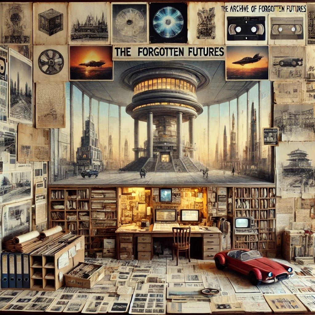 The Archive of Forgotten Futures (mixed media collage with e...