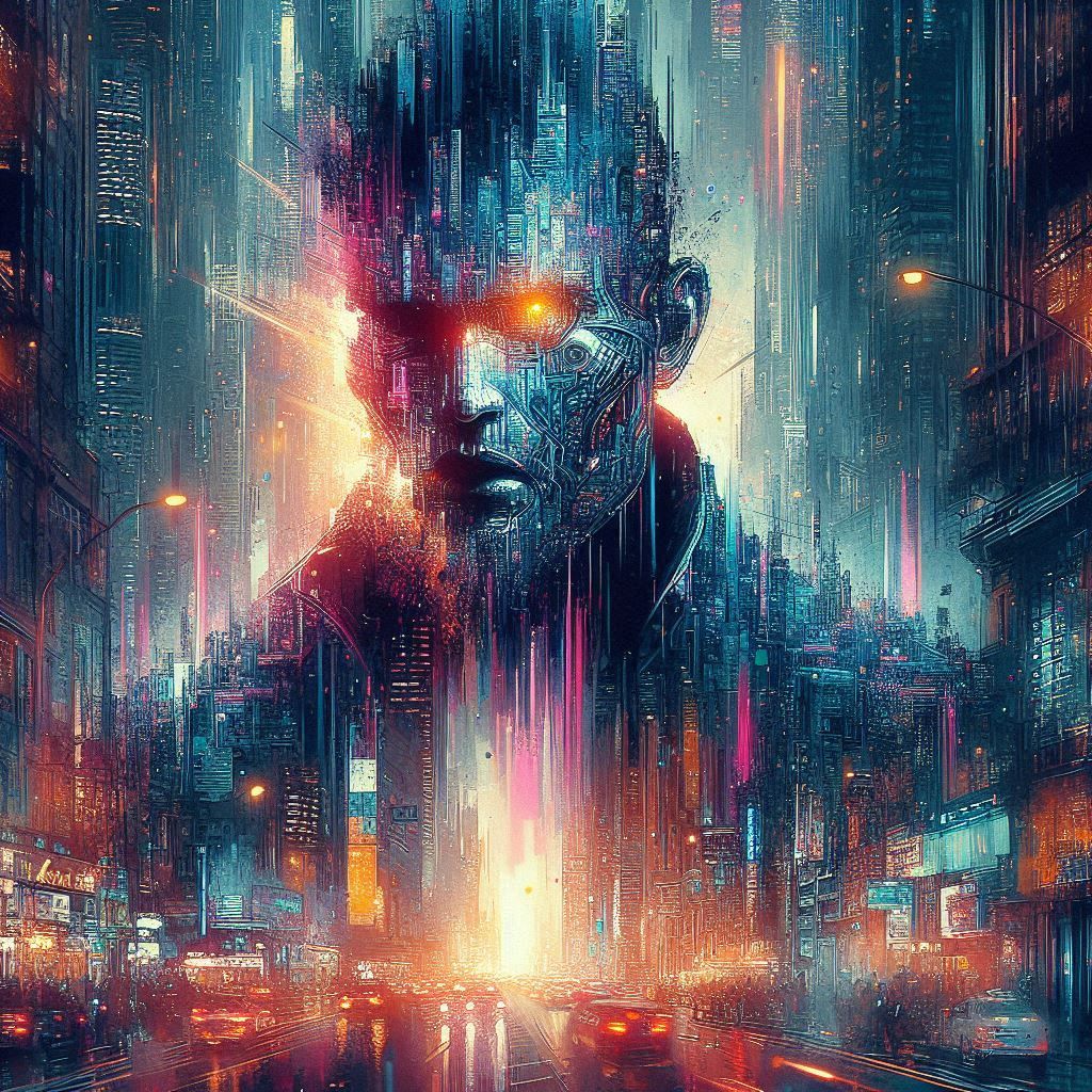 double exposure beautiful fantasy DALL-E 3 portrait landscap...