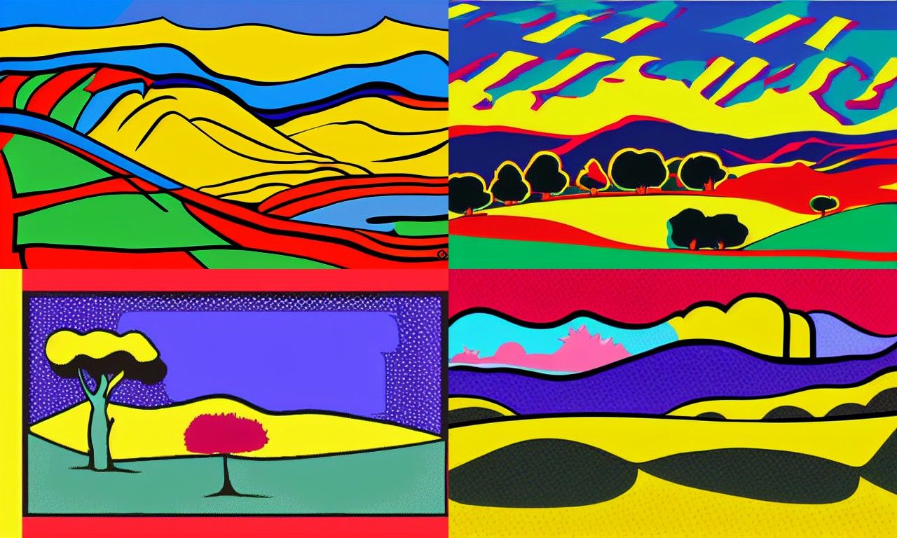 Landscape in the style of Pop art