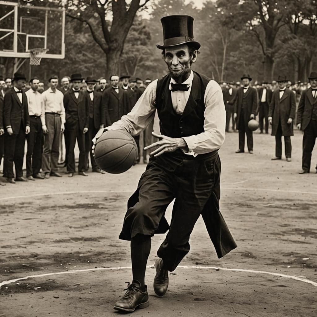 Lincoln playing hoops  by @Mangochango