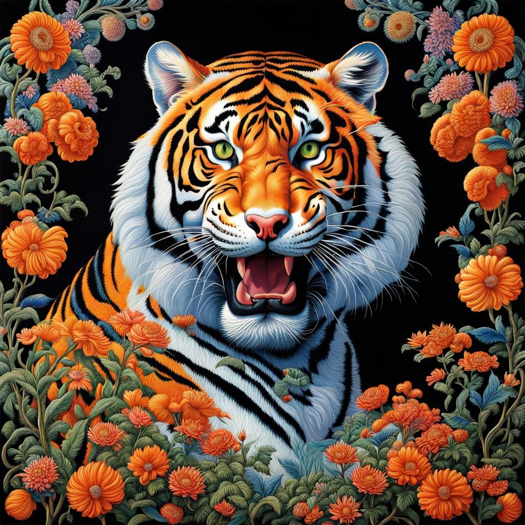 orange tiger  by @Ms Art