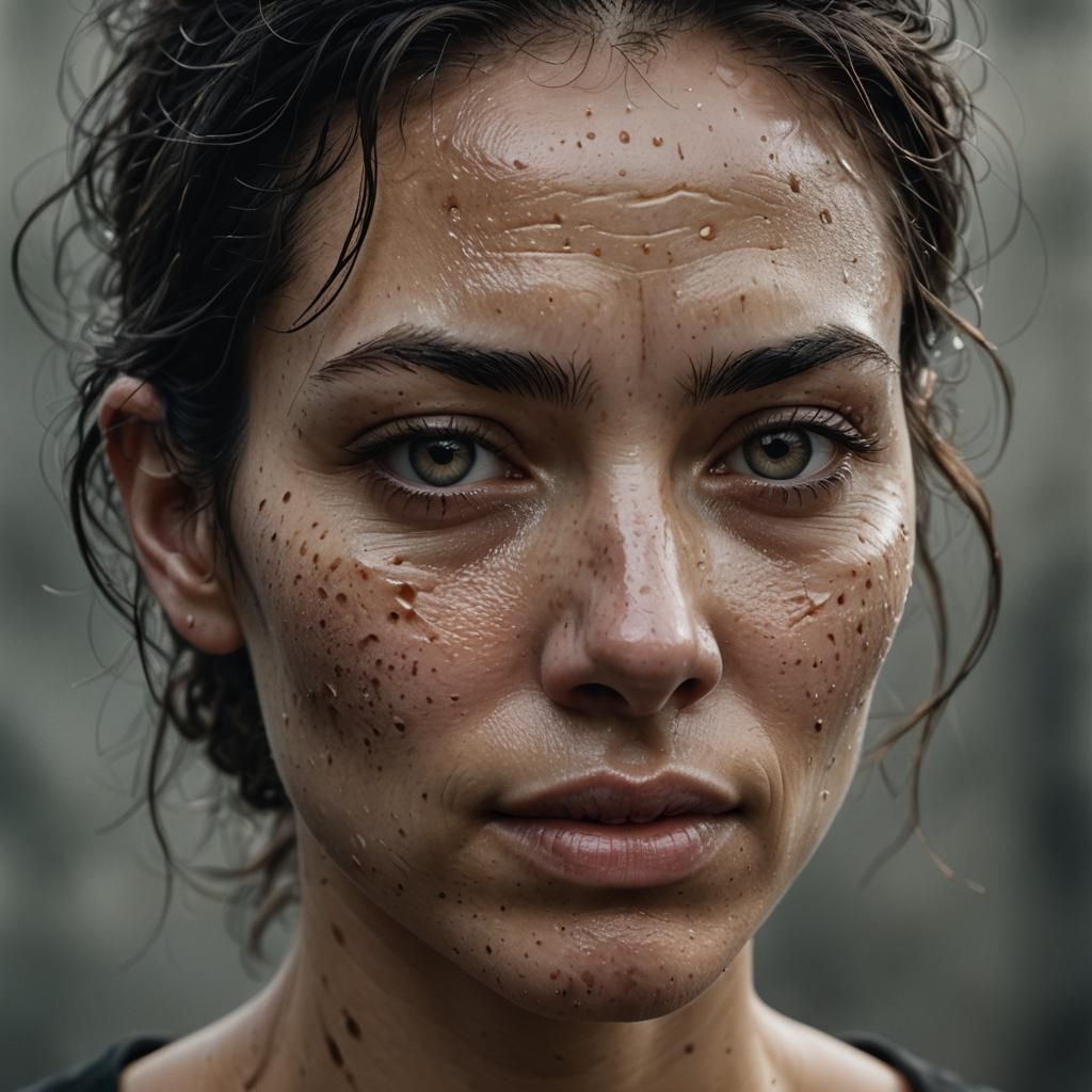 A hyperrealistic, hyperdetailed image of a woman with light ...