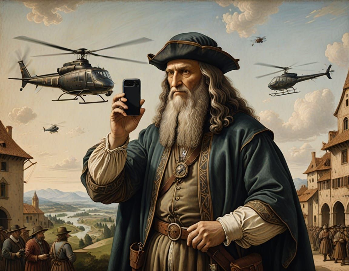 Leonardo da Vinci returned to check new inventions