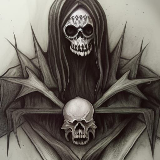 Monochromatic Horror: Necronomicon in Charcoal and Watercolo...