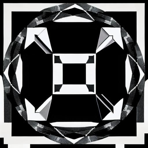 Abstract Image of Black and White Squares