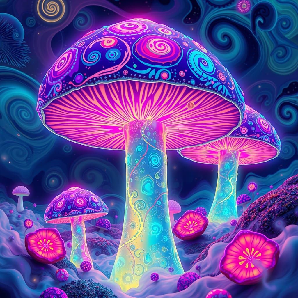 Psychedelic mushrooms  by @Paulie