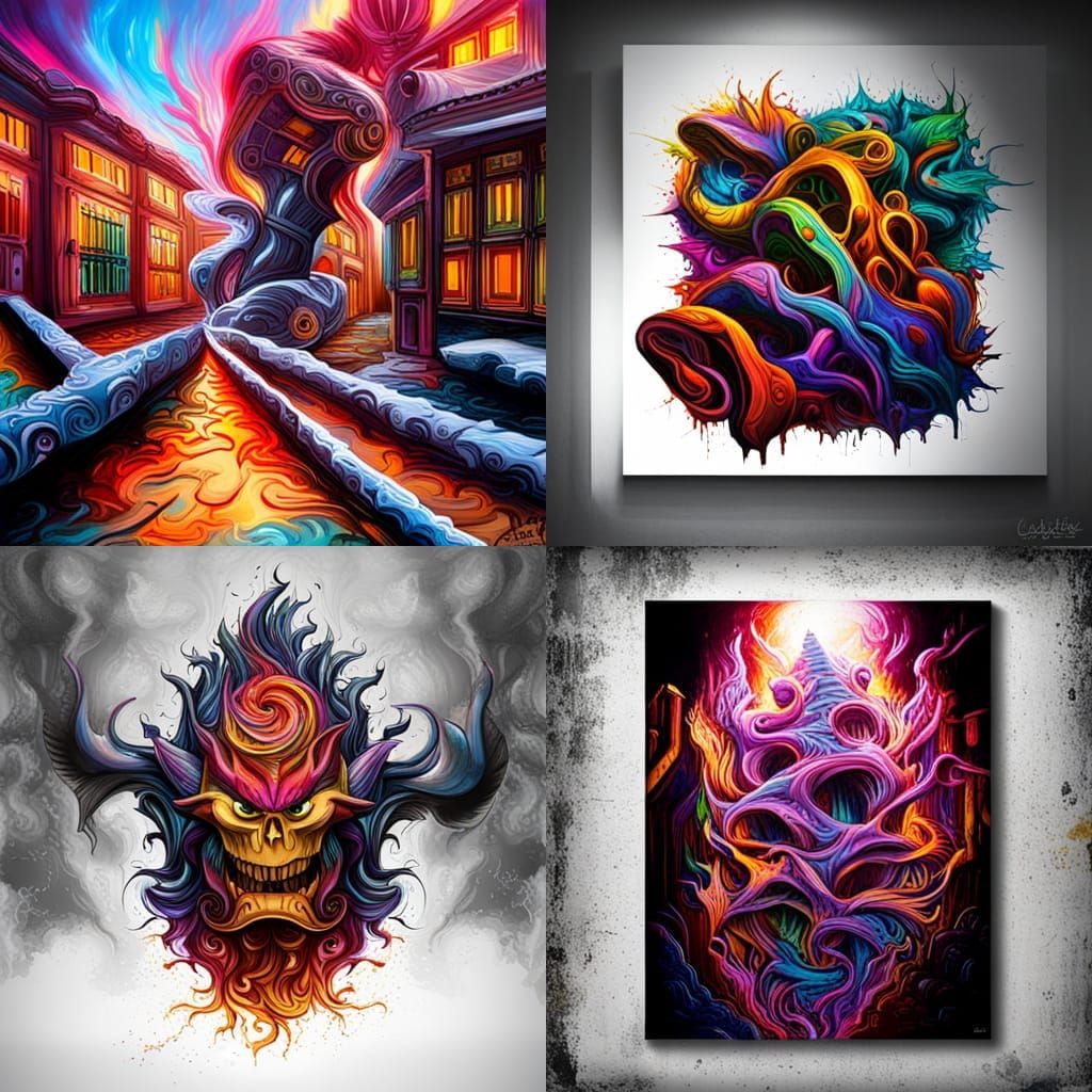 cataclysmic converter graffiti art, splash art, street art, spray paint