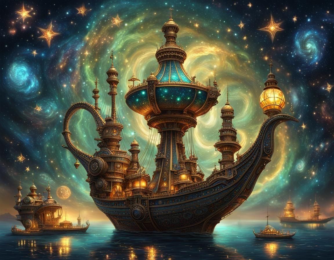 Magical Genie Lamp Ship  by @charlotsomx