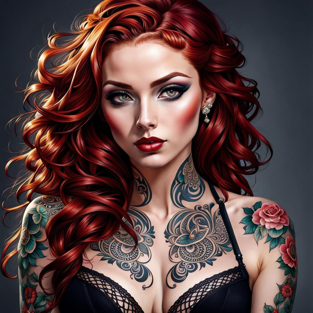 portrait of tattooed woman