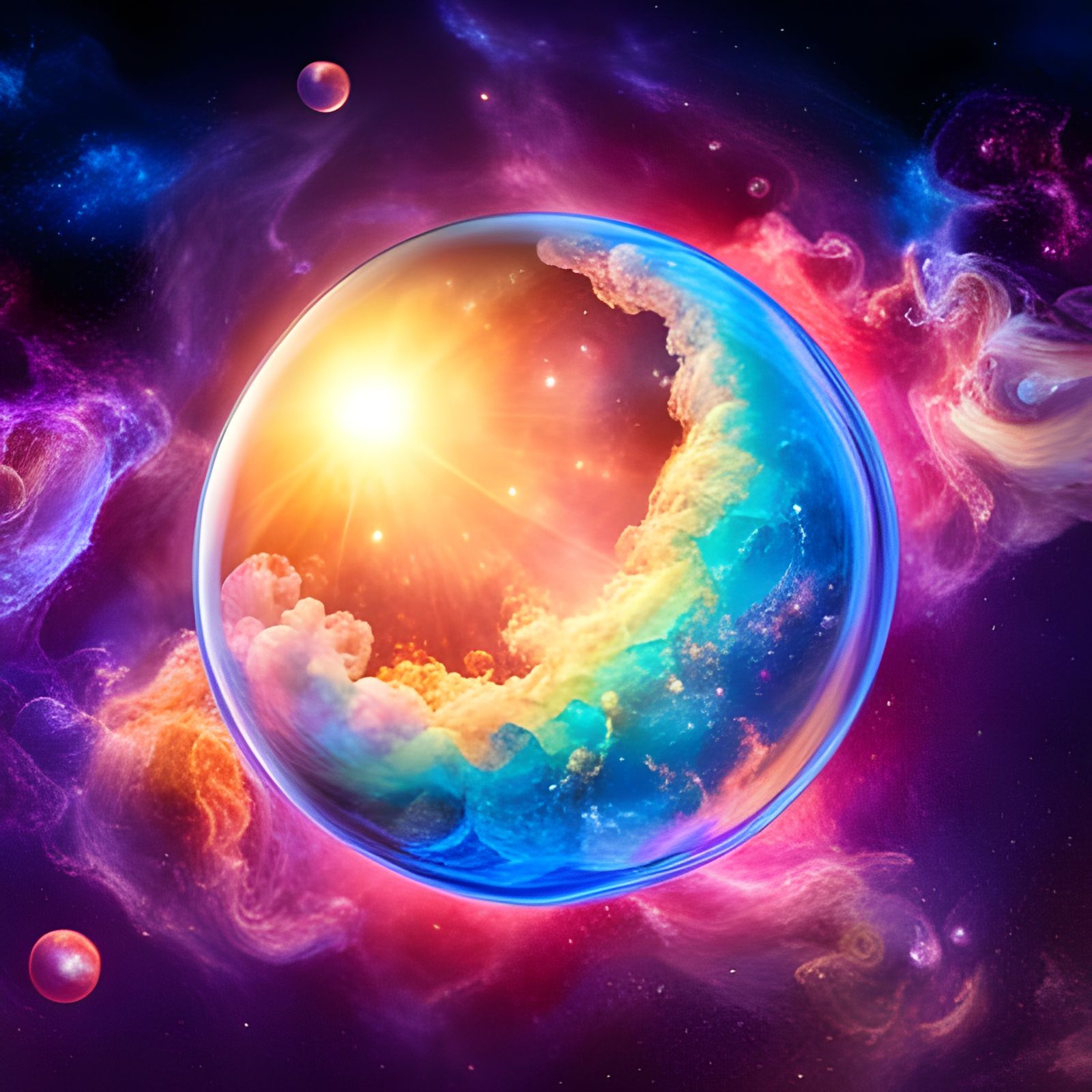 Soap bubble in Space AI Generated Artwork NightCafe Creator
