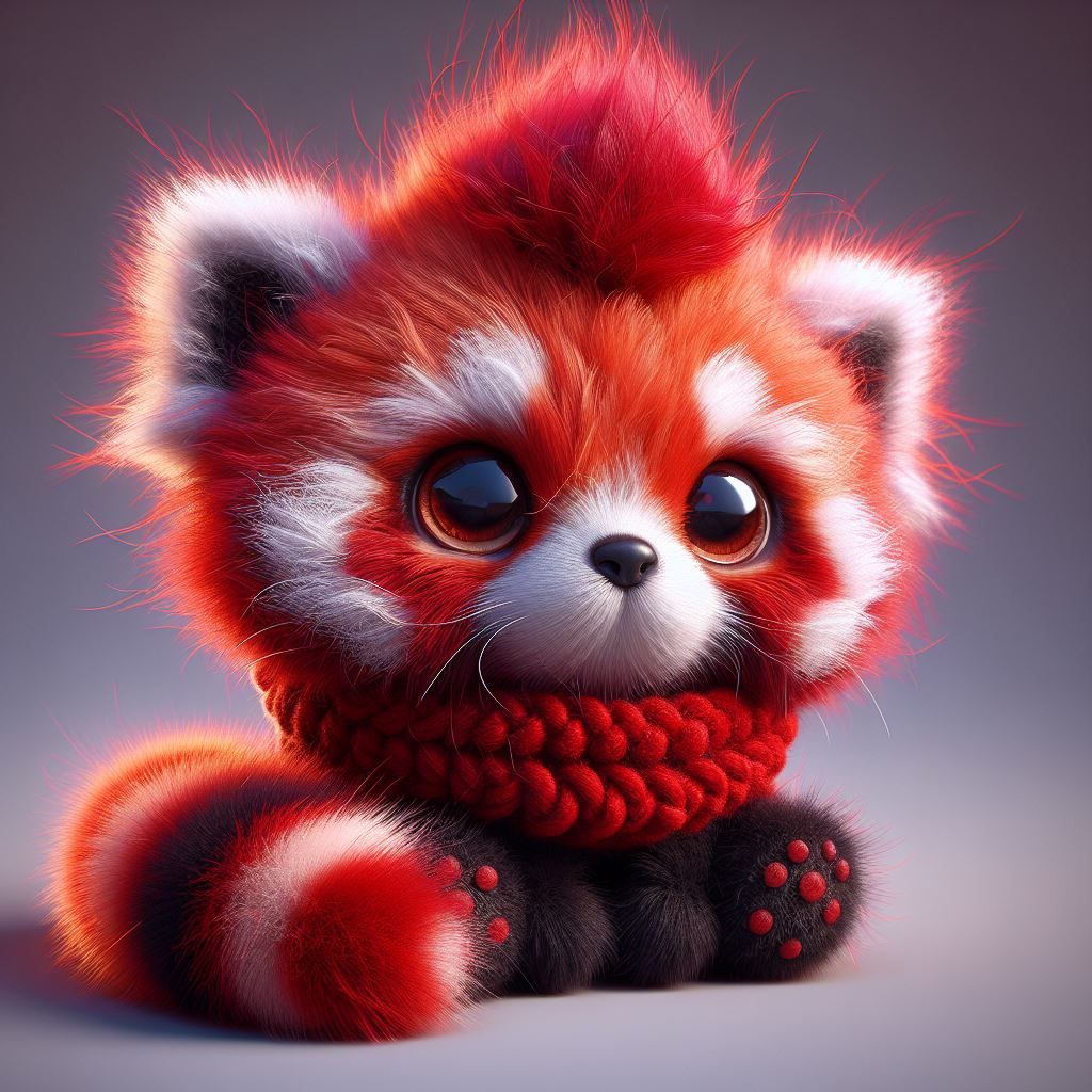 Red Baby Panda - Ai Generated Artwork - Nightcafe Creator