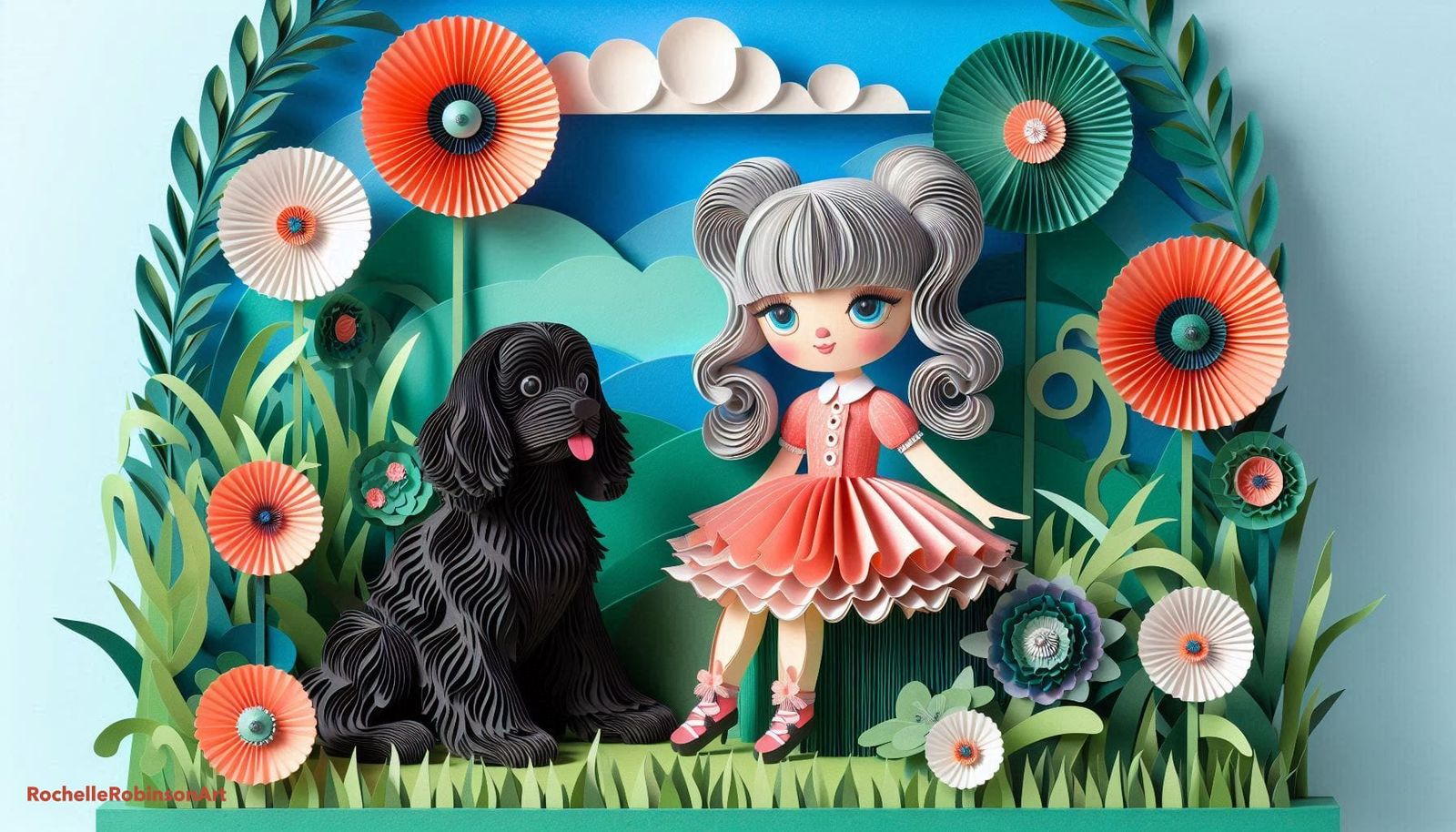 Doll and Puppy - Paper Craft