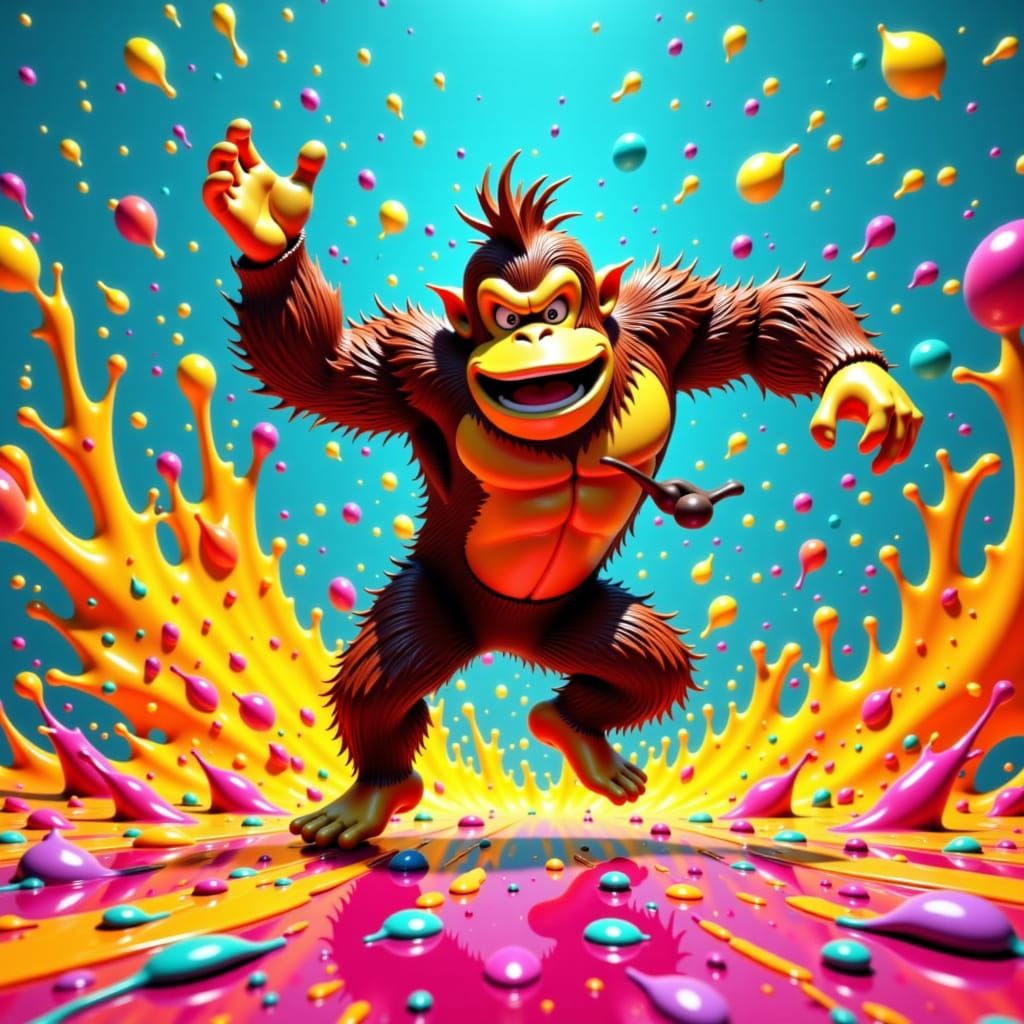 Splatter, Splash, Dance, Donkey Kong <lora:SplatterSplashDance:1.0>