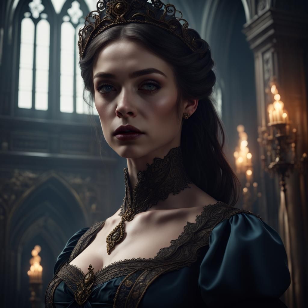 Dark Victorian princess beautiful AI Generated Artwork NightCafe